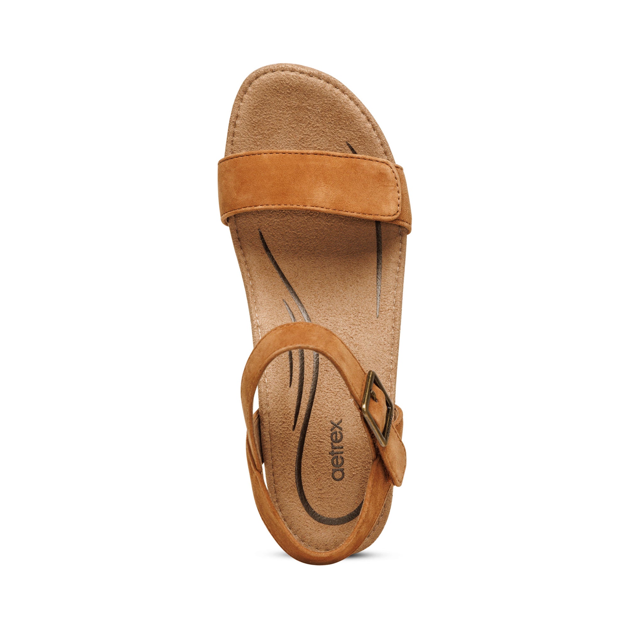 Sydney Quarter Strap Espadrille Wedge Top Angle #color_cognac