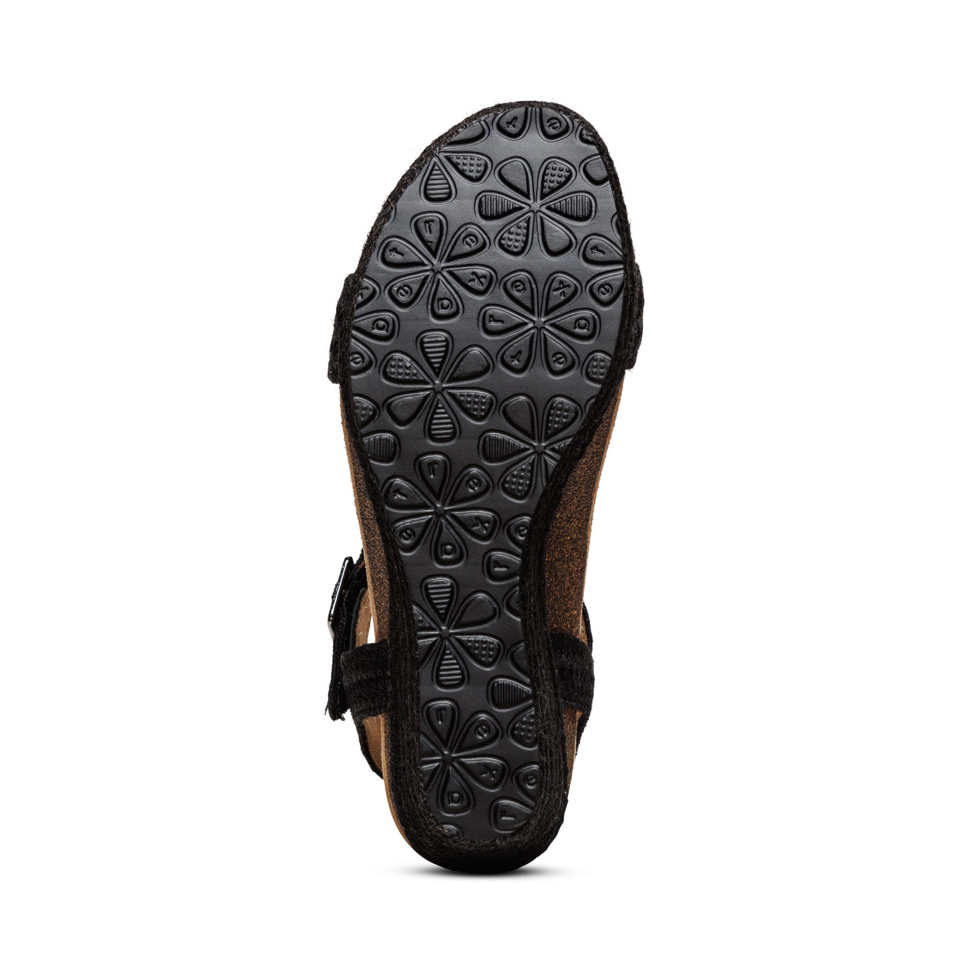 Sydney Quarter Strap Espadrille Wedge Bottom Angle #color_black-jute