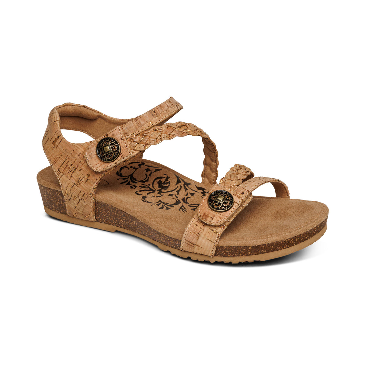 Jillian Braided Quarter Strap Sandal Cork