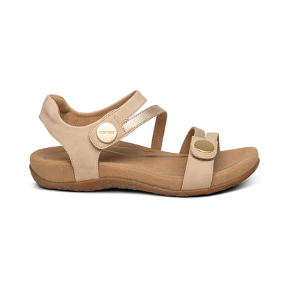 Jess Adjustable Quarter Strap Sandal right Angle #color_tan