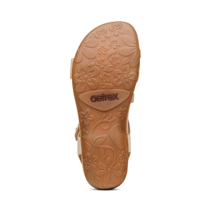 Jess Adjustable Quarter Strap Sandal bottom Angle #color_tan