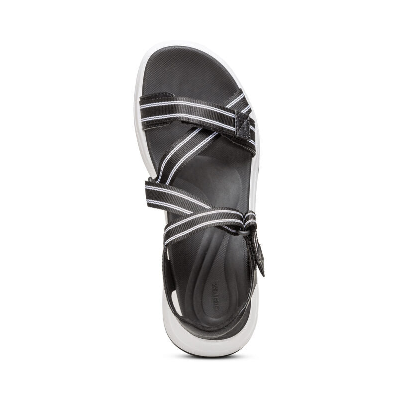 Marz Adjustable Sport Sandal Top Angle #color_black
