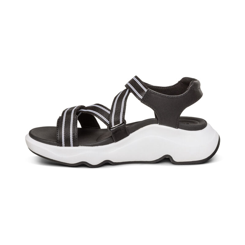 Marz Adjustable Sport Sandal Left Angle #color_black