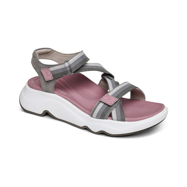 Marz Adjustable Sport Sandal - Grey – aetrex