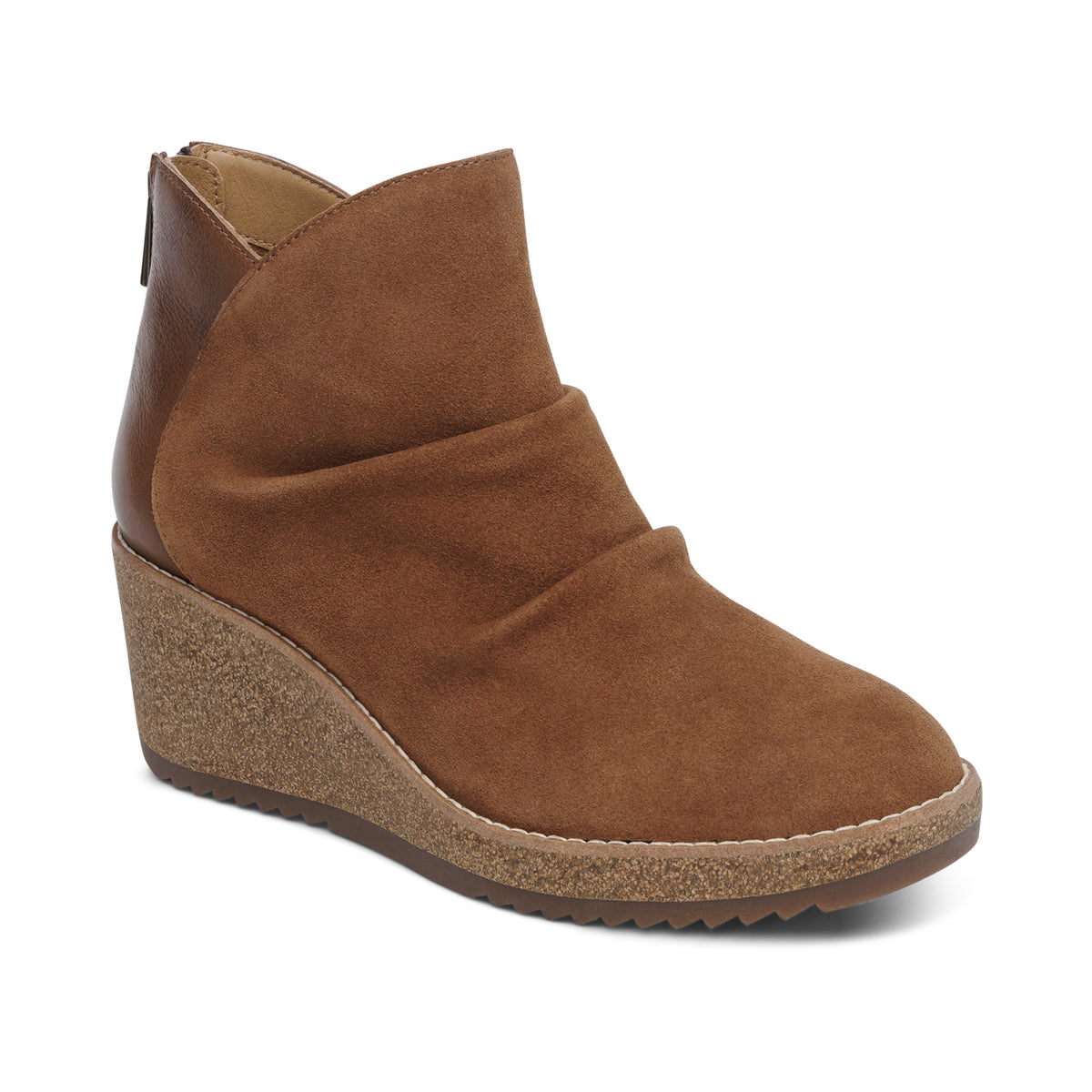 Kara Ankle Wedge Boot Cognac
