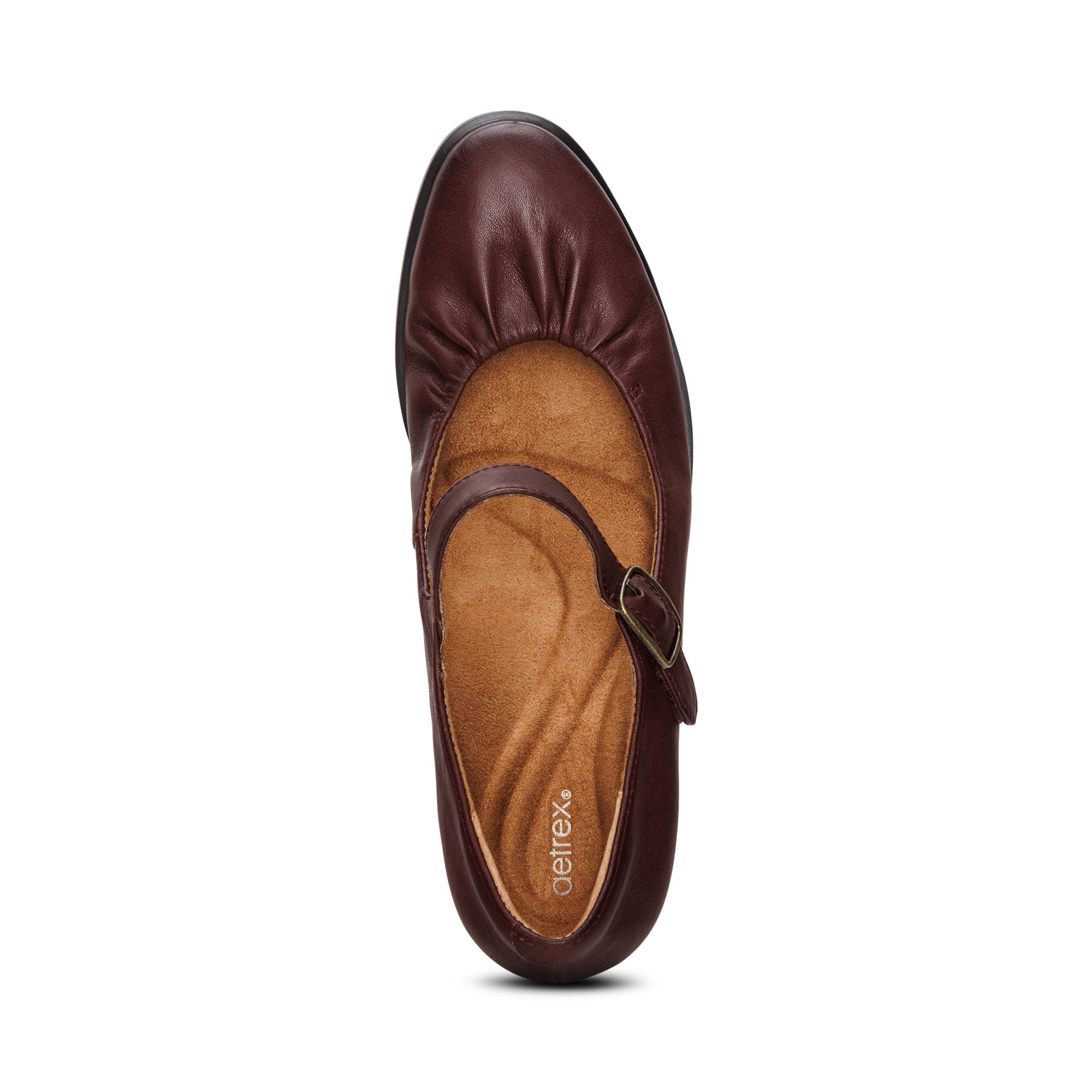 Sara Pump Heel Top Angle #color_burgundy