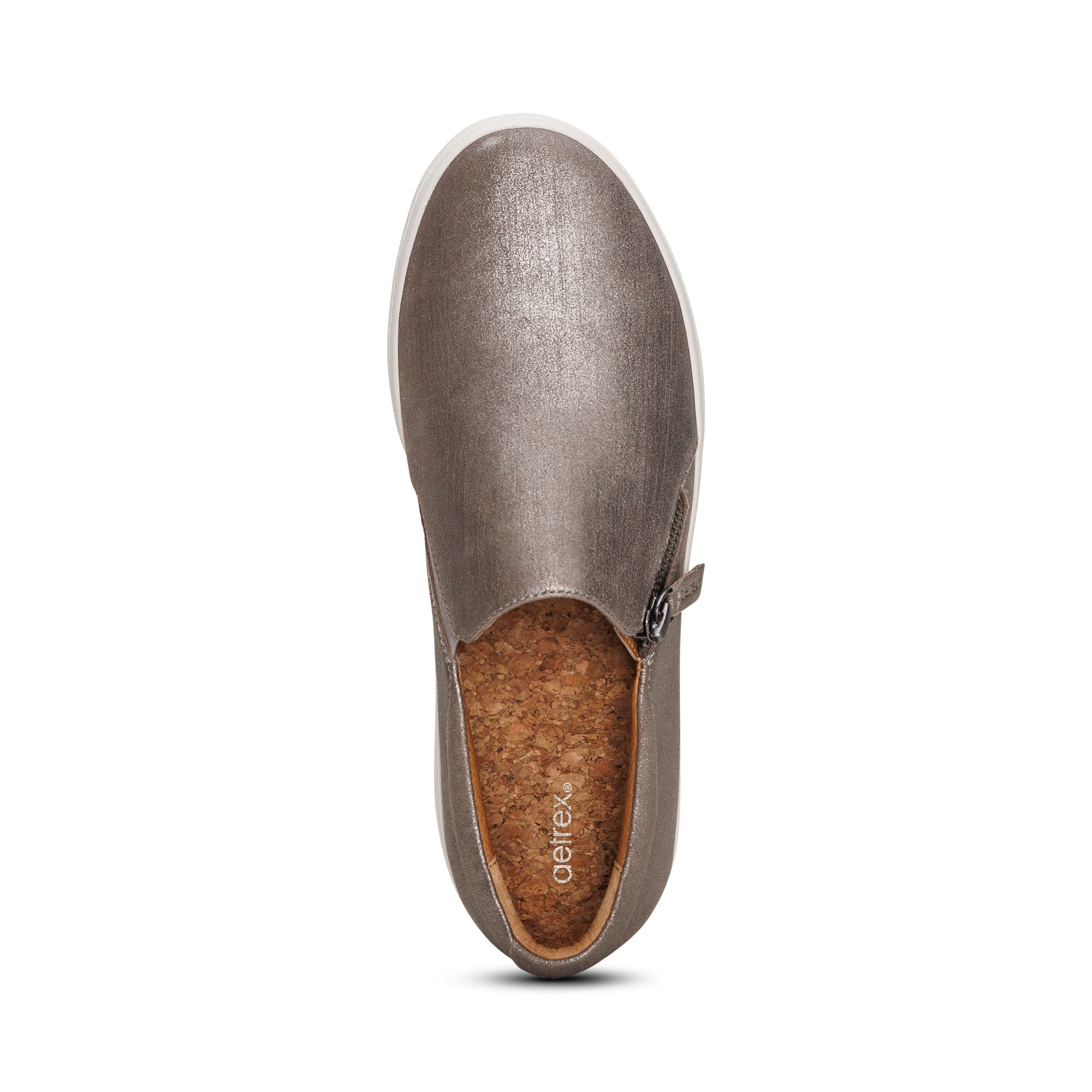 Jenna Slip-On Sneakers Top Angle #color_silver