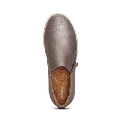 Jenna Slip-On Sneakers Top Angle #color_silver