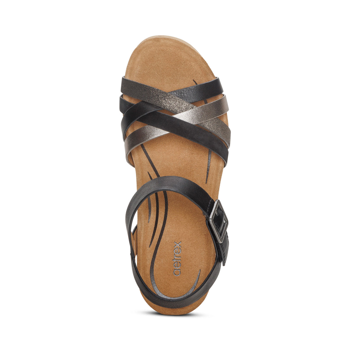 Noelle Arch Support Wedge Top Angle #color_black