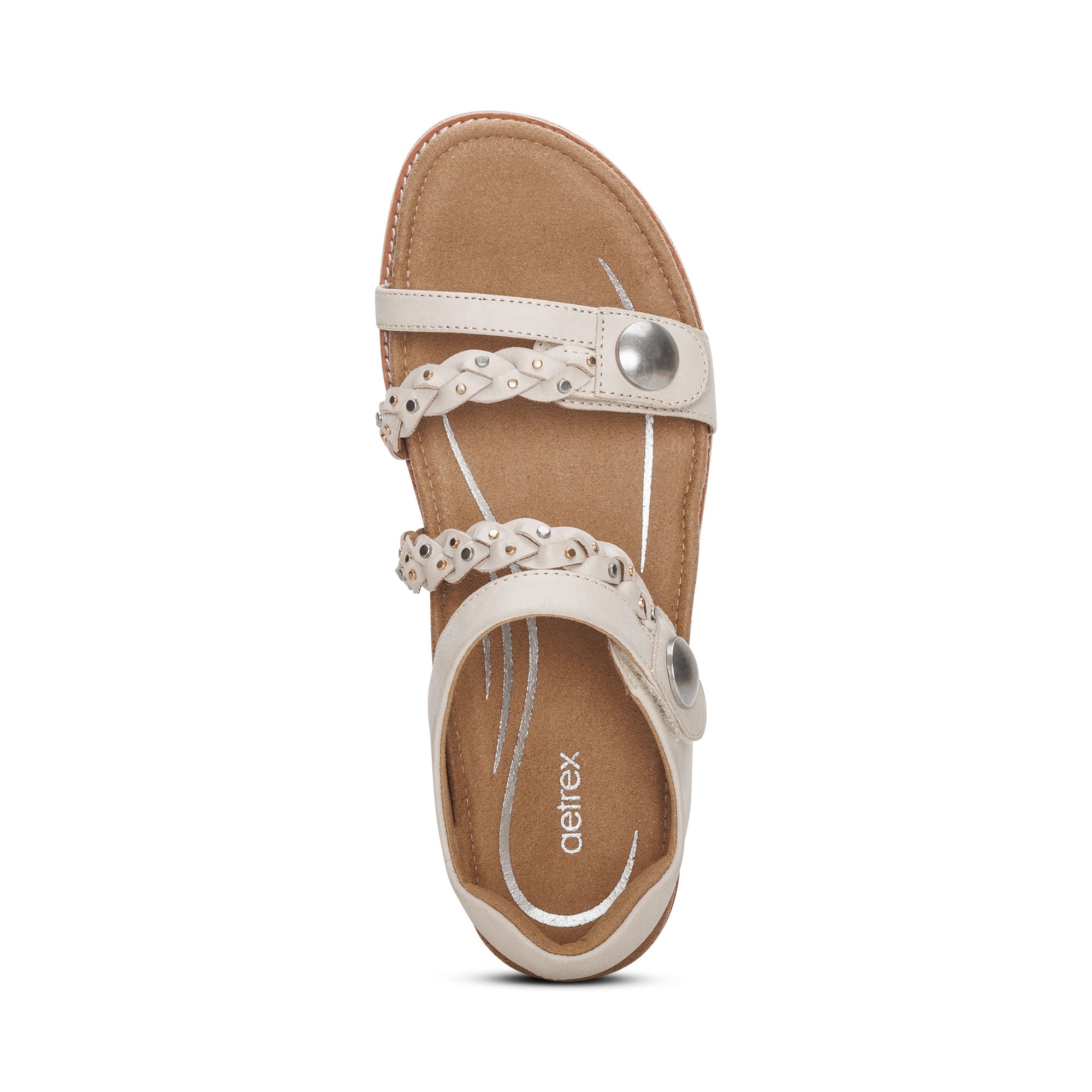 Jenn Quarter Strap Sandal Top Angle #color_ivory