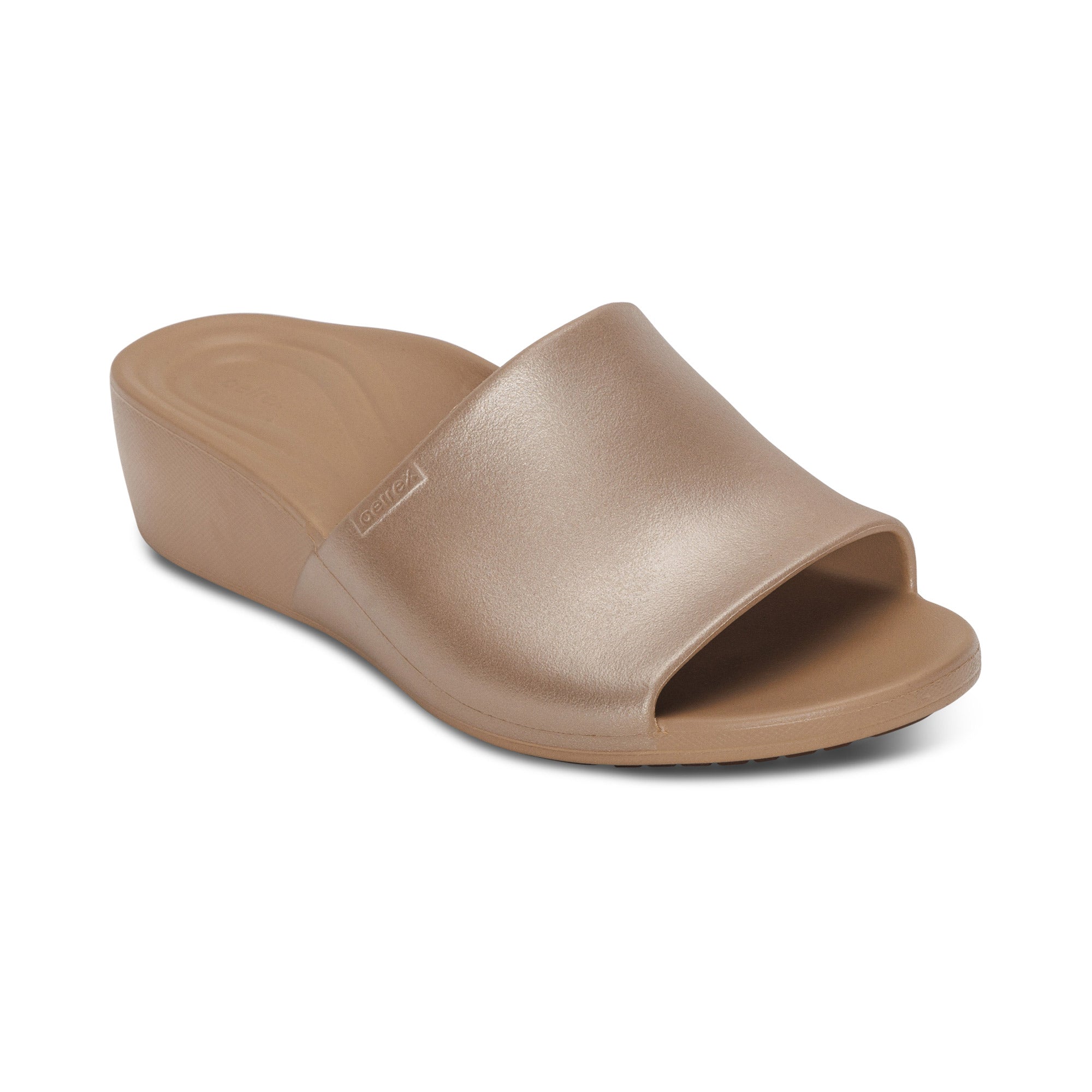 Jamie Orthotic Wedge Catalog Angle #color_tan shimmer