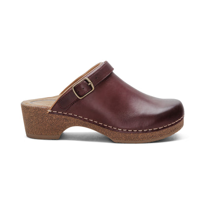 Beckie Cork Clog right Angle #color_burgundy