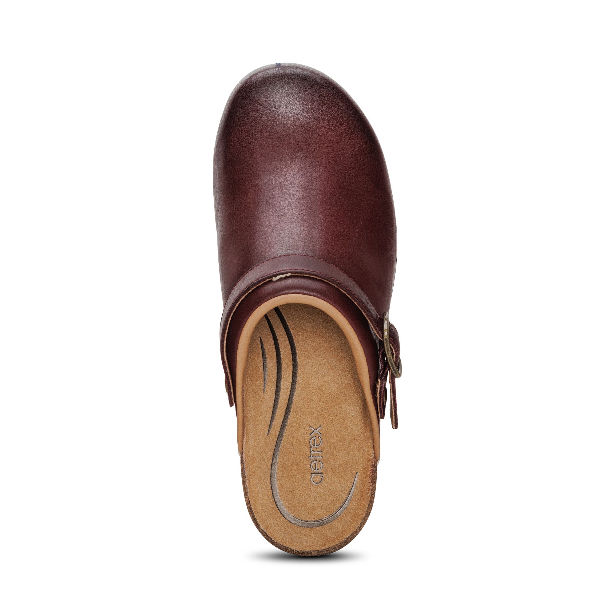 Beckie Cork Clog top Angle #color_burgundy