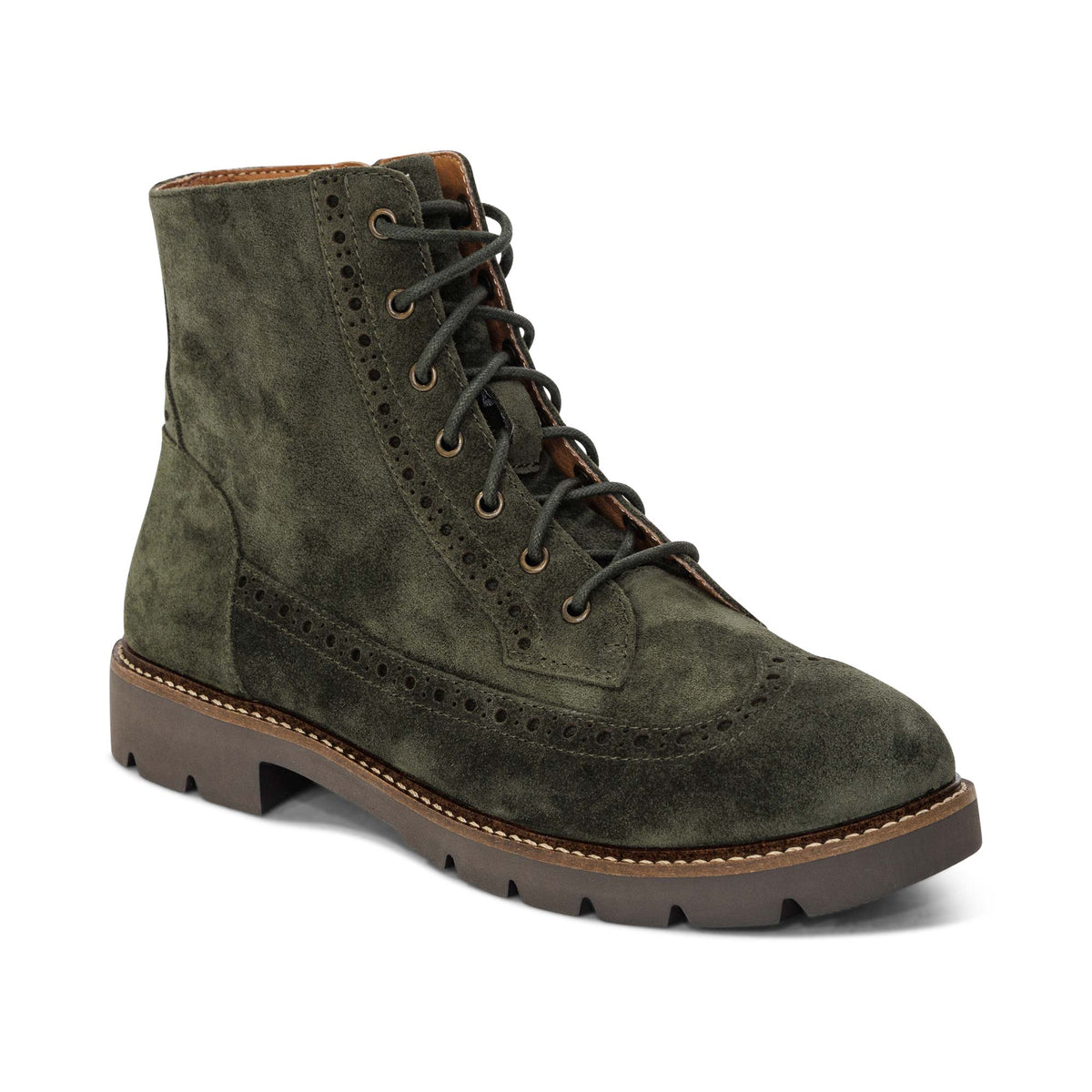 Margot Lace Up Boot Dark Green
