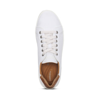 Renee Arch Support Sneakers Top Angle #color_white