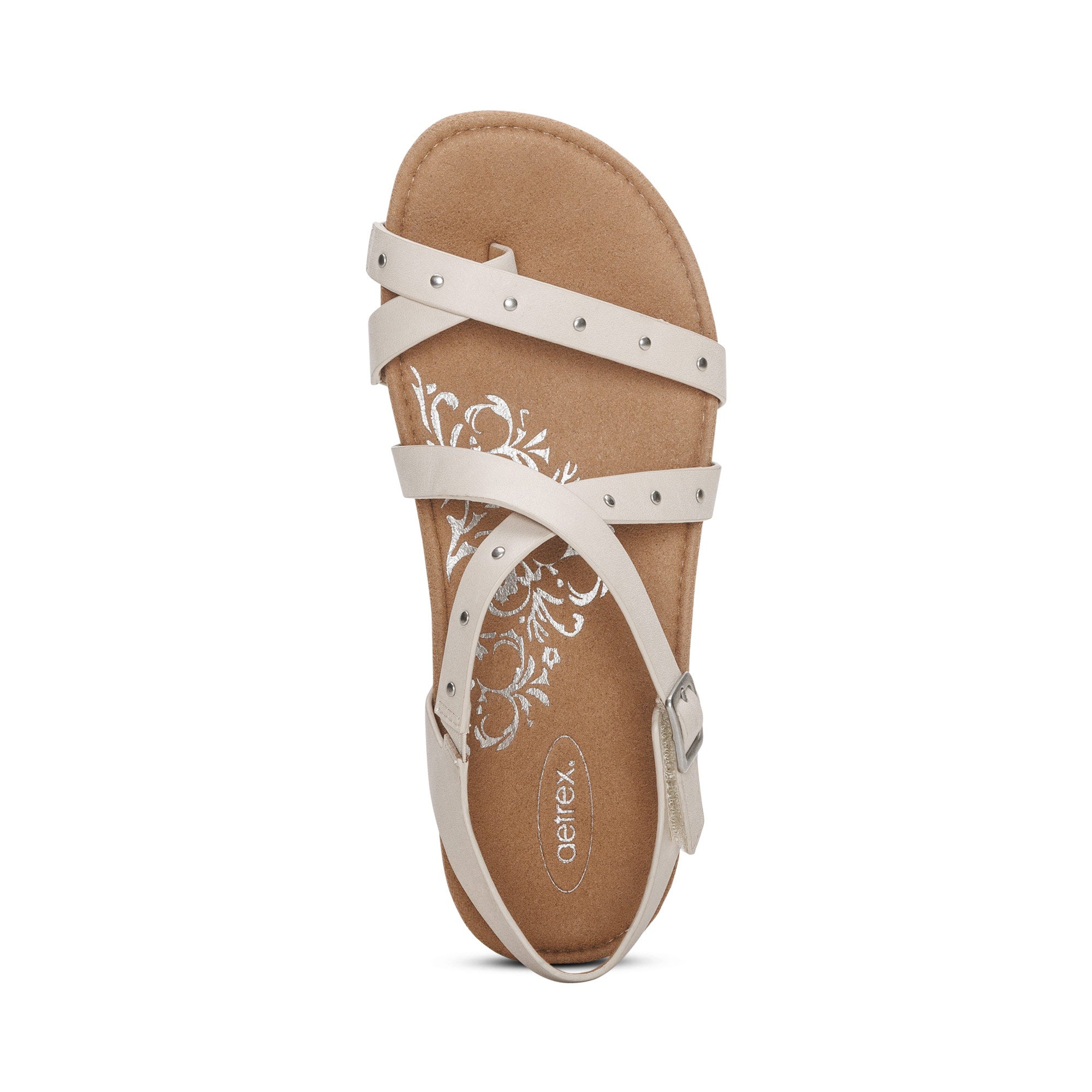 Lauren Quarter Strap Sandal Top Angle #color_ivory