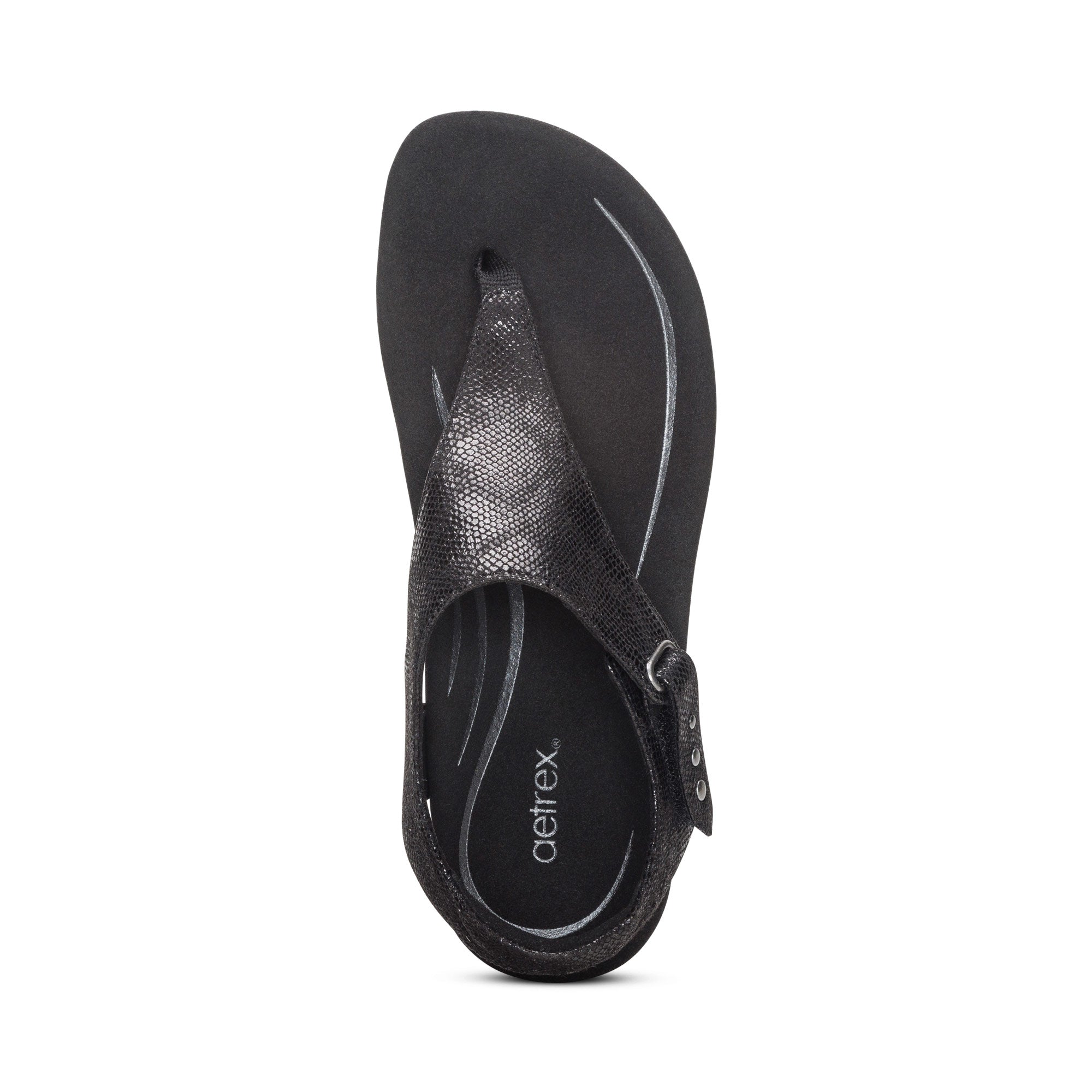 Ellie Adjustable Quarter Strap Thong Sandal #color_black