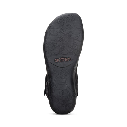 Ellie Adjustable Quarter Strap Thong Sandal #color_black