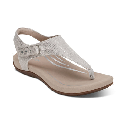 Ellie Adjustable Quarter Strap Thong Sandal #color_grey