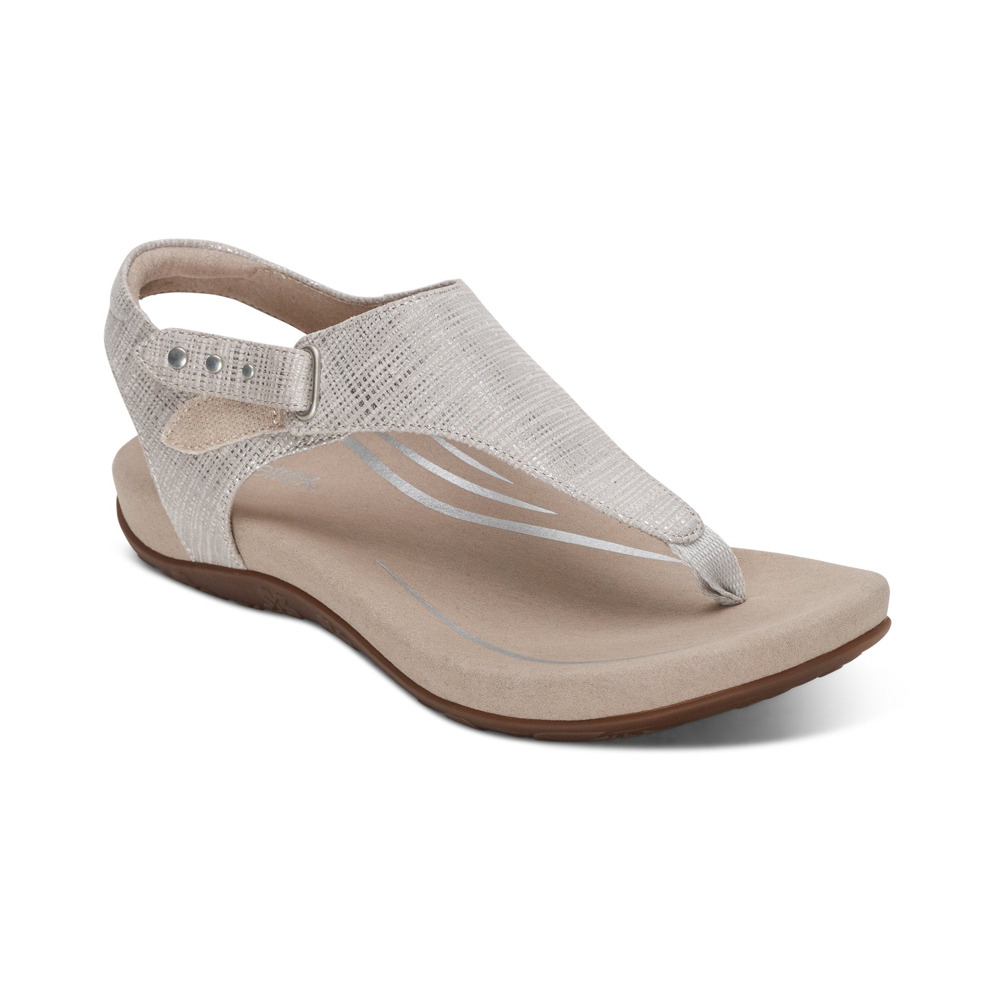 Ellie Adjustable Quarter Strap Thong Sandal #color_grey
