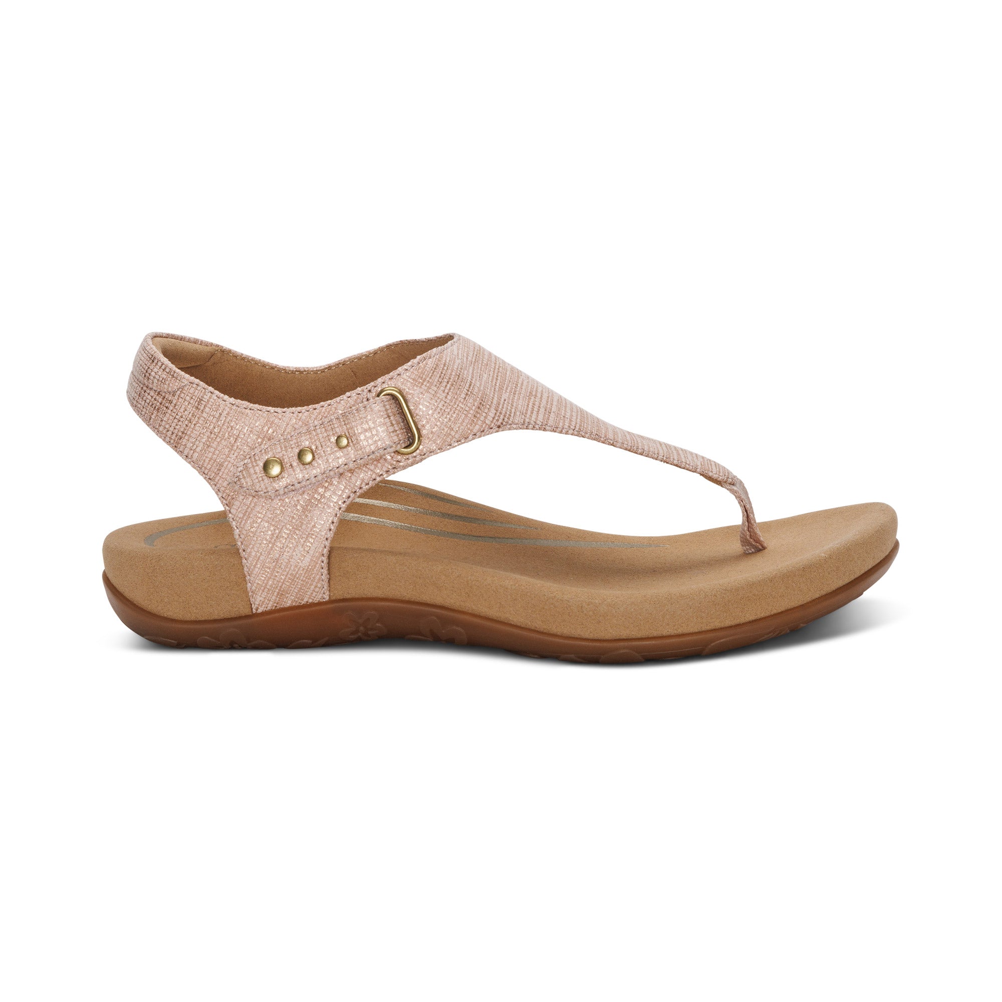 Ellie Adjustable Quarter Strap Thong Sandal Right Angle #color_blush