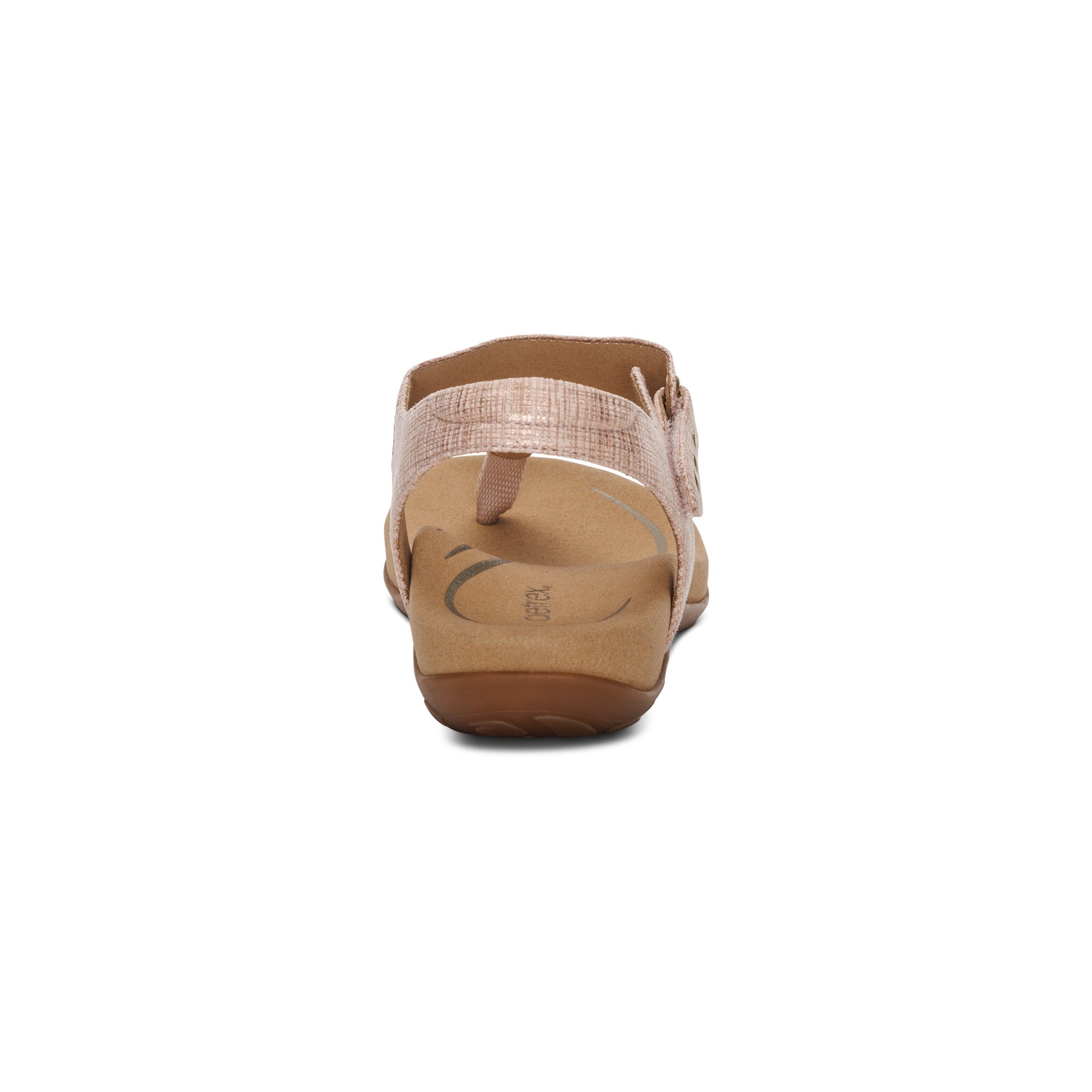 Ellie Adjustable Quarter Strap Thong Sandal Rear Angle #color_blush