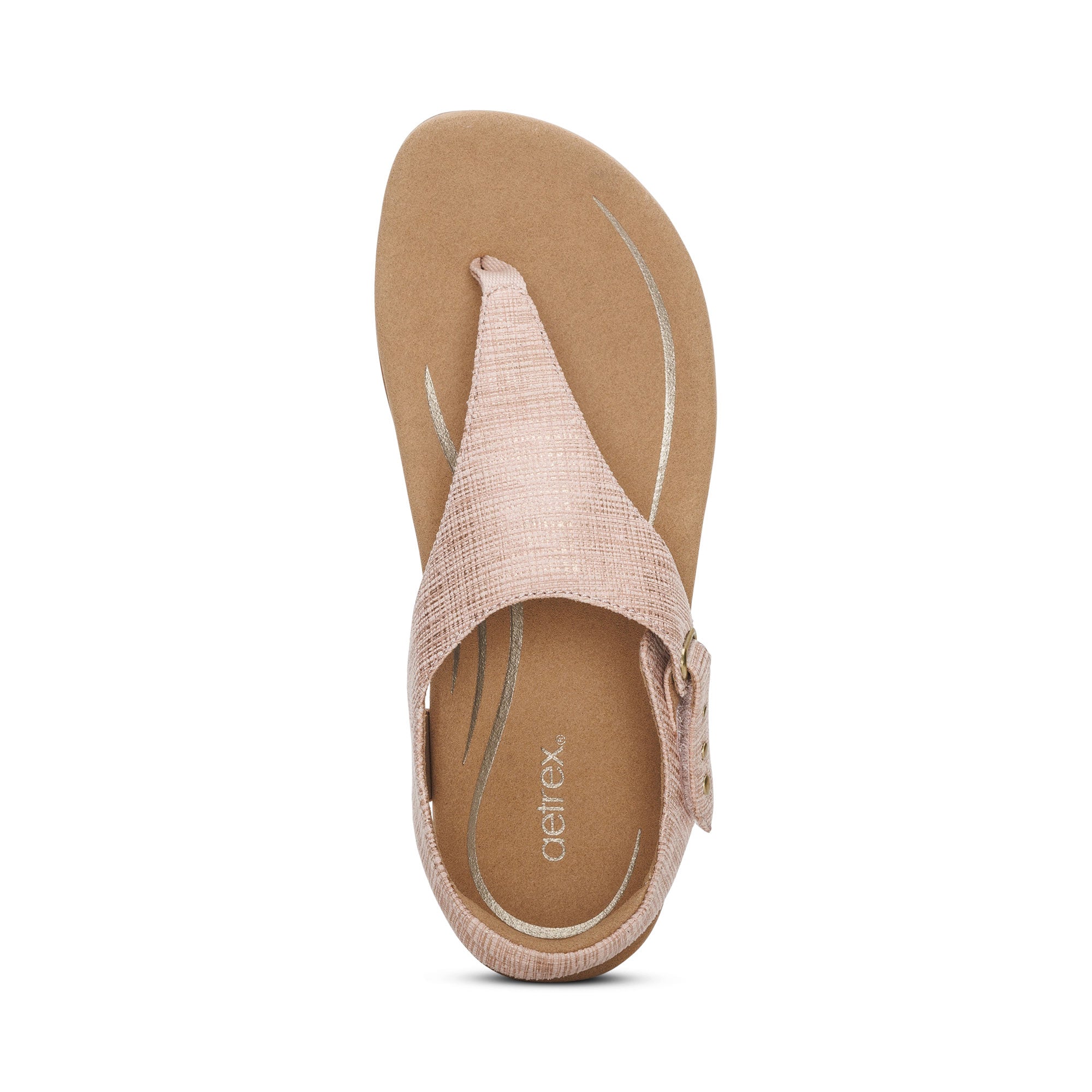 Ellie Adjustable Quarter Strap Thong Sandal Top Angle #color_blush