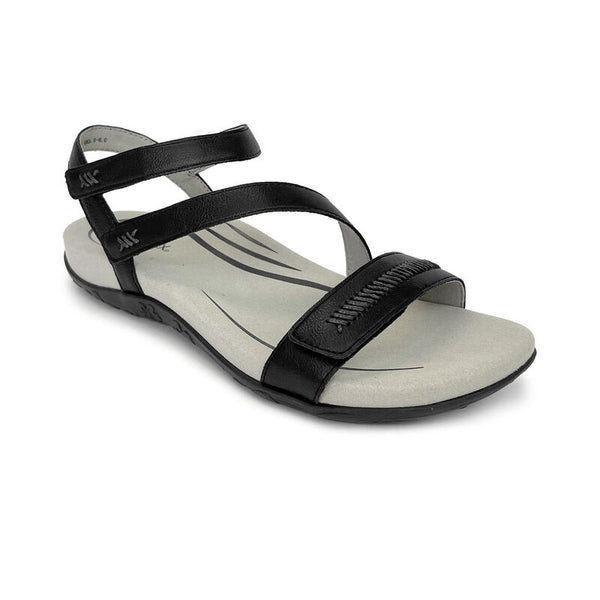 Gabby Adjustable Quarter Strap Sandal - Black – aetrex