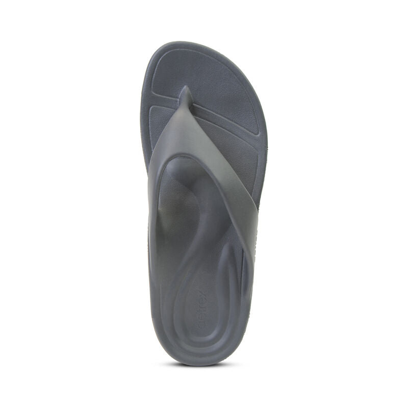 Aetrex Men’s Size 14 Arch Support Orthotic Thong Sandals Flip Flops Black Blue Aetrex Slippers for Men for sale | eBay main image 2