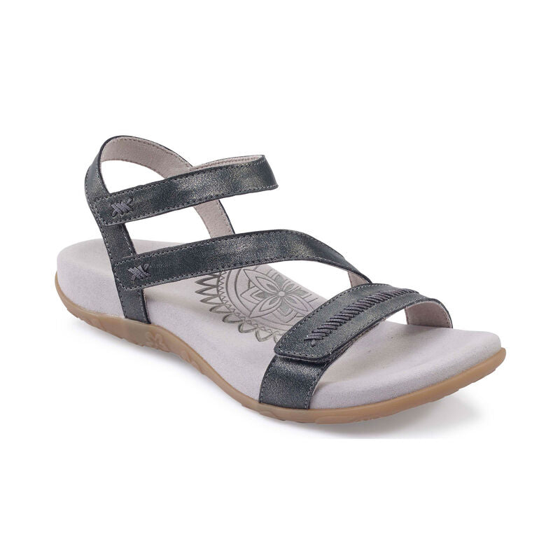 Gabby Adjustable Quarter Strap Sandal #color_pewter