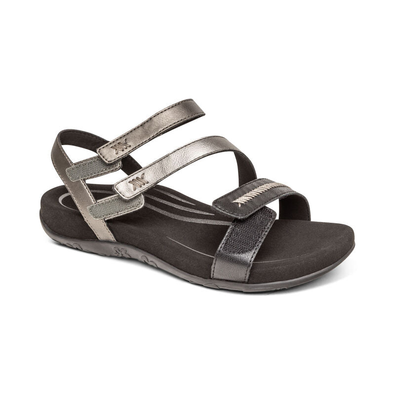 Gabby Adjustable Quarter Strap Sandal #color_black-multi