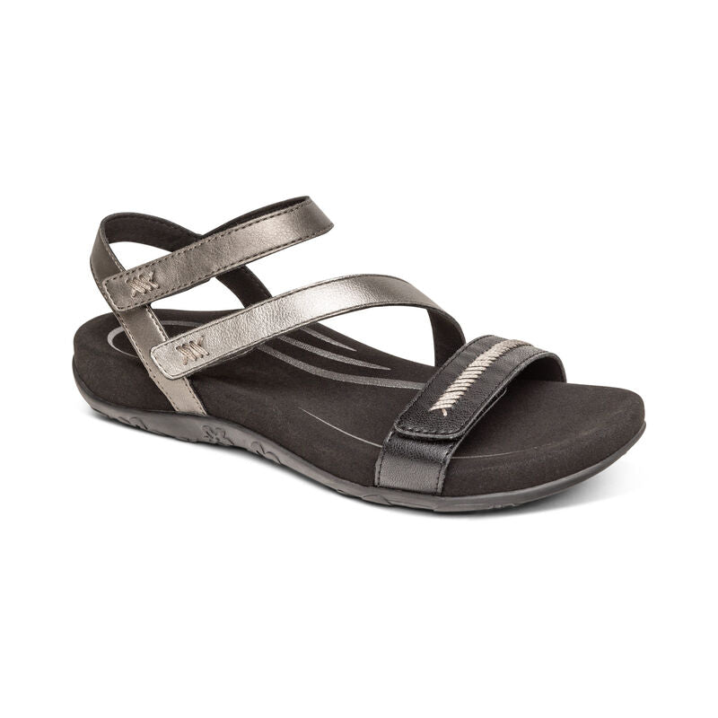 Gabby Adjustable Quarter Strap Sandal #color_black-multi
