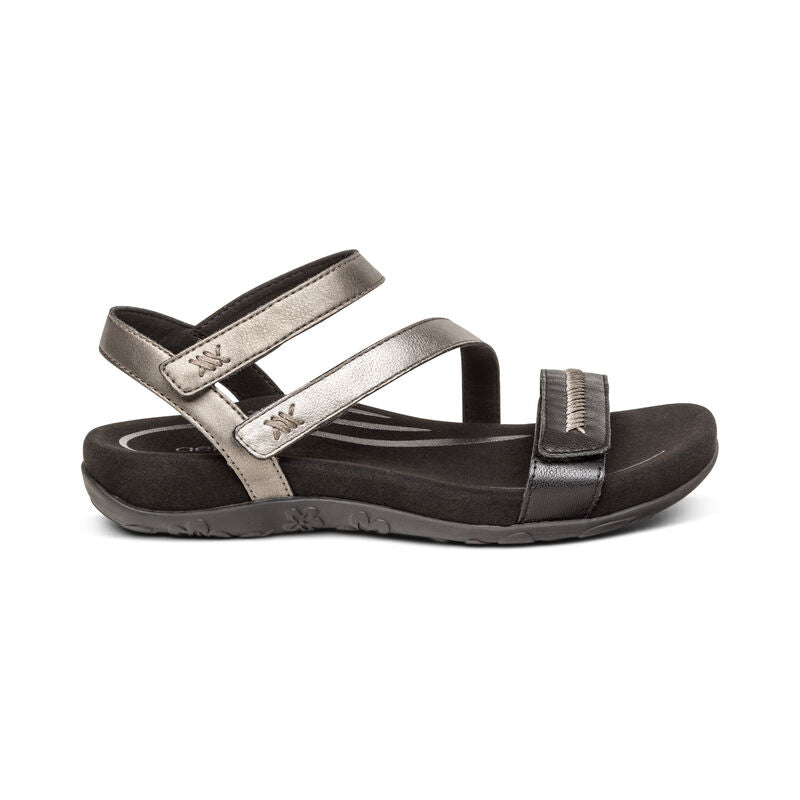 Gabby Adjustable Quarter Strap Sandal #color_black-multi