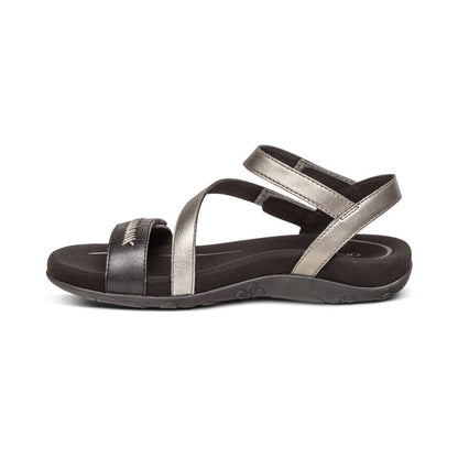 Gabby Adjustable Quarter Strap Sandal #color_black-multi