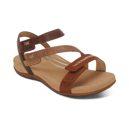 Gabby Adjustable Quarter Strap Sandal #color_cognac-multi