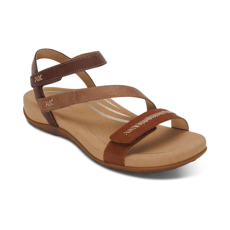 Gabby Adjustable Quarter Strap Sandal Cognac