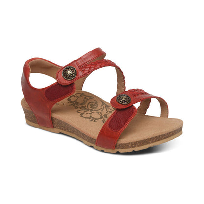 Jillian Braided Quarter Strap Sandal #color_red