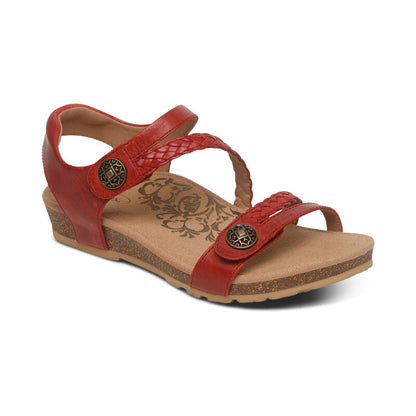 Jillian Braided Quarter Strap Sandal #color_red
