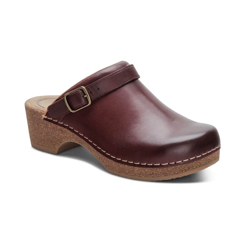 Beckie Cork Clog catalog Angle #color_burgundy