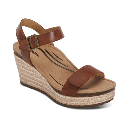Sydney Quarter Strap Espadrille Wedge #color_walnut