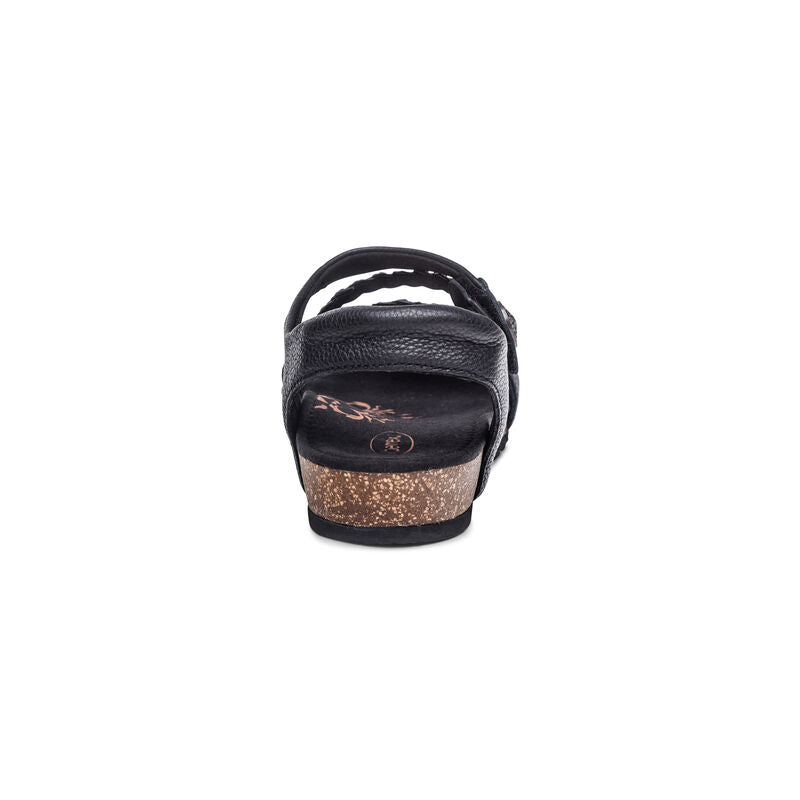 Jillian Braided Quarter Strap Sandal - Black – aetrex
