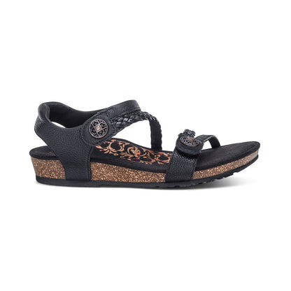 Jillian Braided Quarter Strap Sandal #color_black