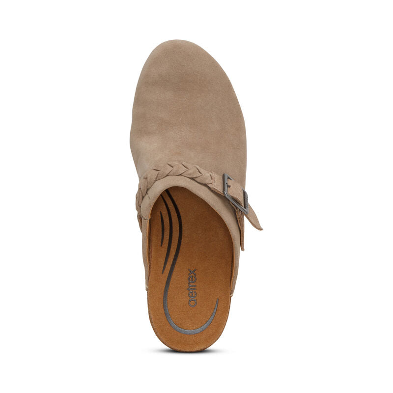 Corey Clog Top Angle #color_taupe