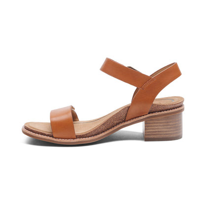Mae Adjustable Quarter Strap Heel #color_cognac