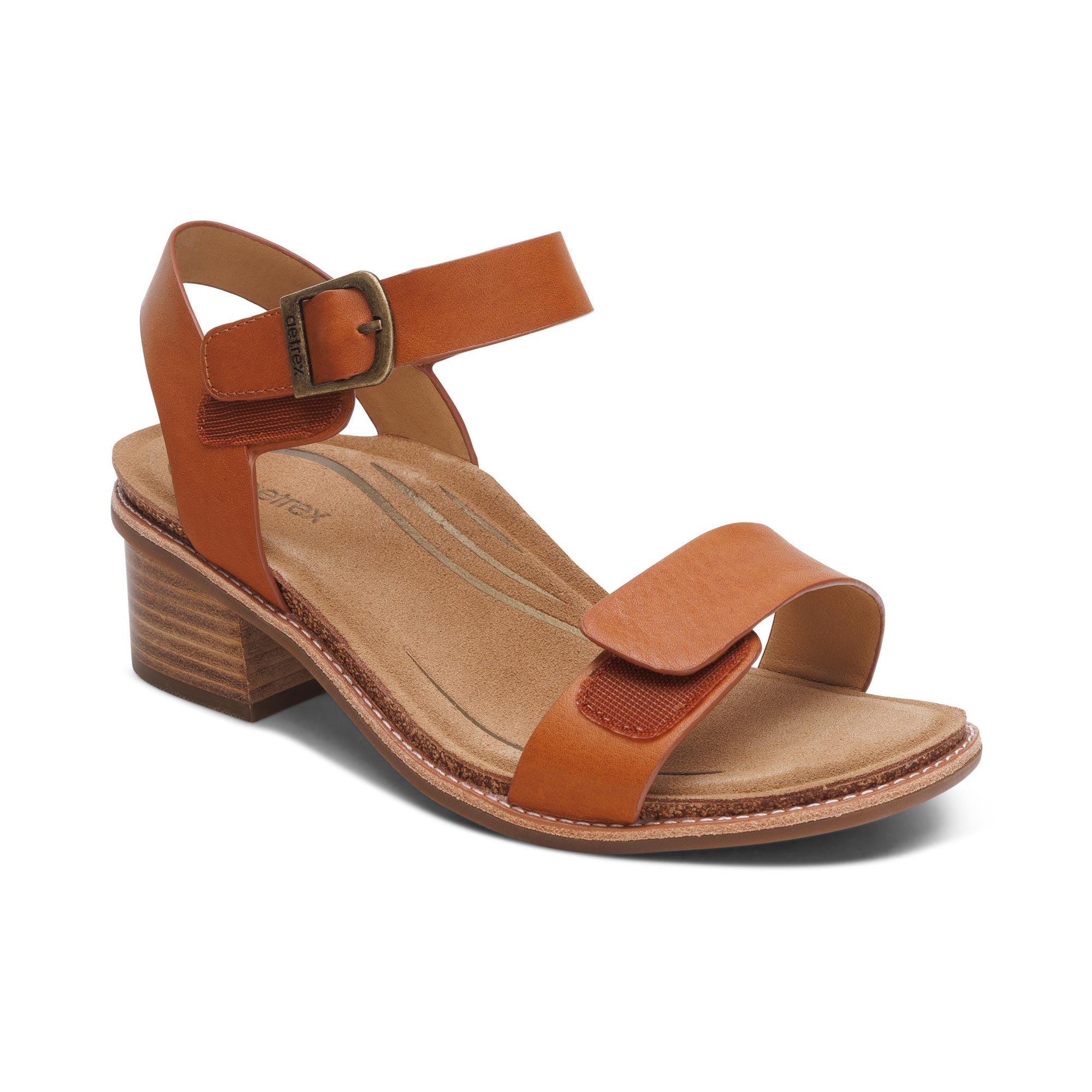 Mae Adjustable Quarter Strap Heel #color_cognac