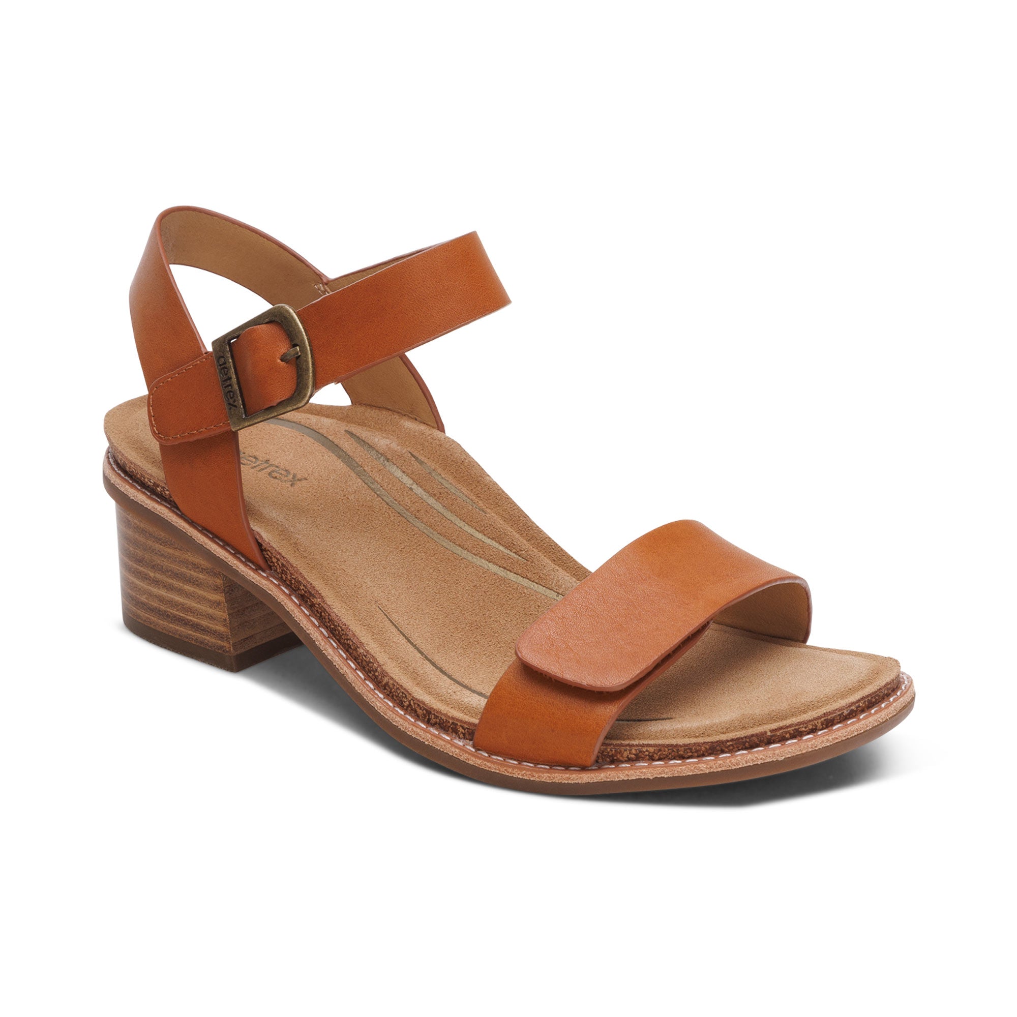 Mae Adjustable Quarter Strap Heel #color_cognac