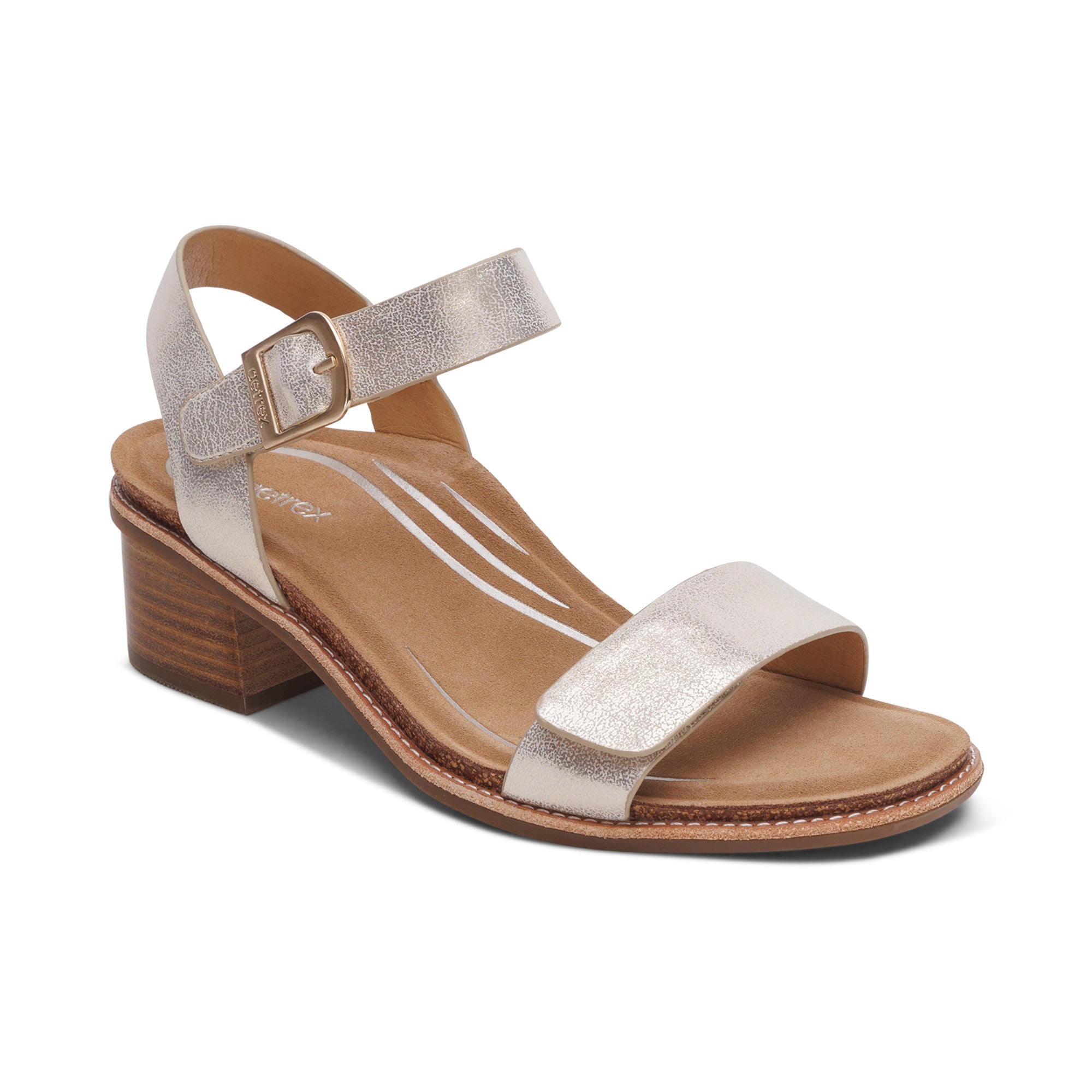 Mae Adjustable Quarter Strap Heel Catalog Angle #color_champagne