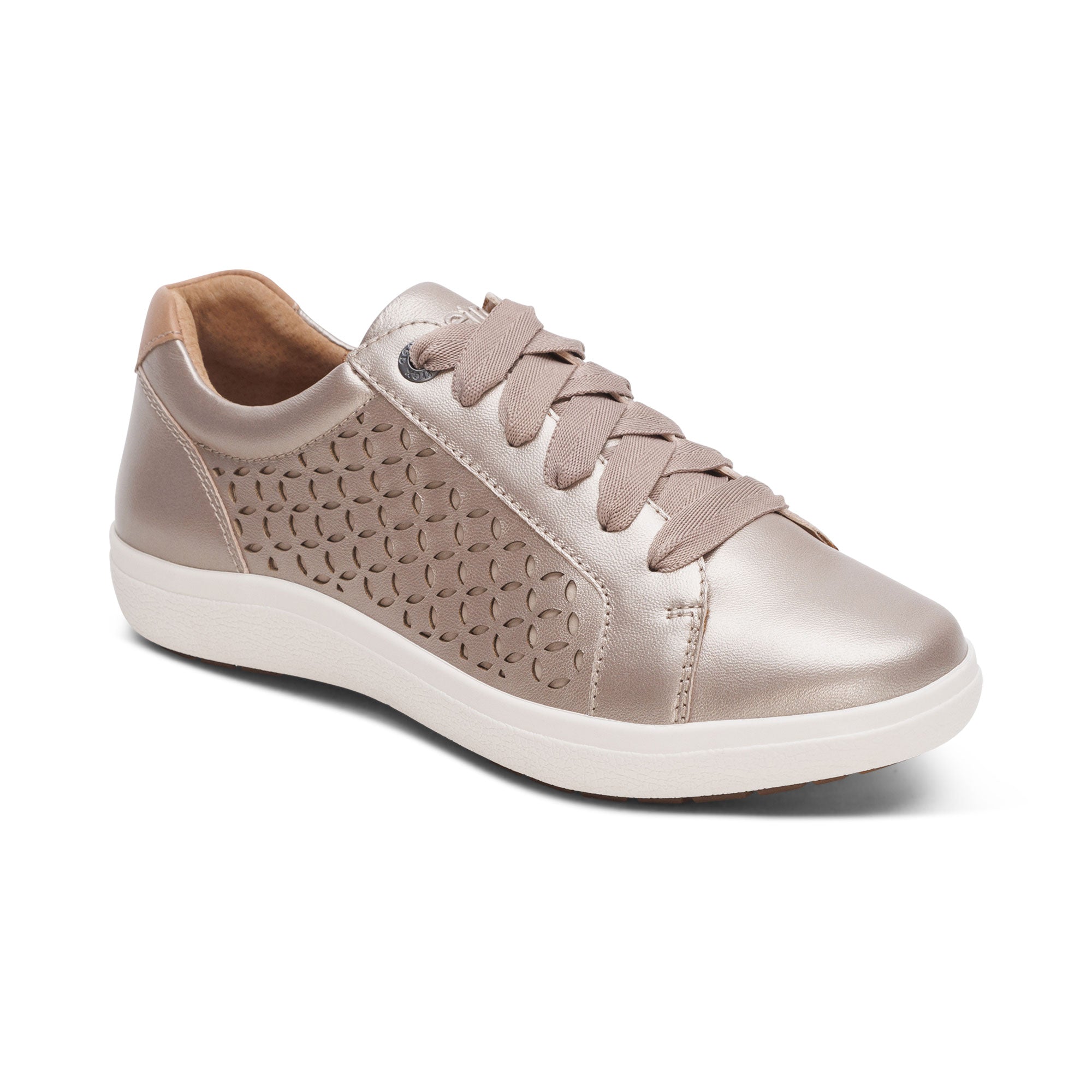 Courtney Lace-up Sneakers #color_white-gold-cutout