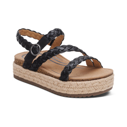 Julia Arch Support Platform Sandal #color_black