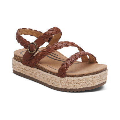 Julia Arch Support Platform Sandal #color_walnut